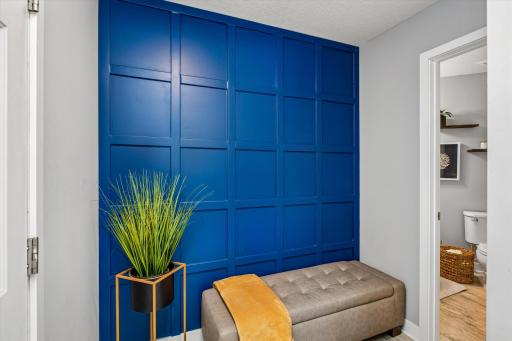 Mudroom in back hall by garage