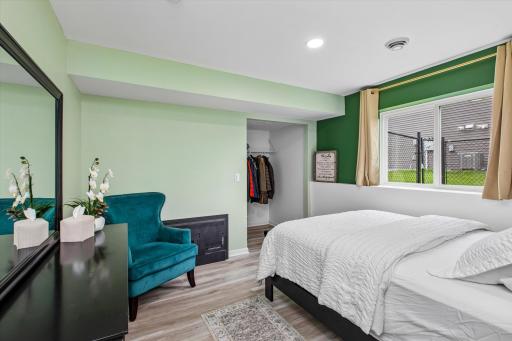 Lower-level bedroom for added privacy
