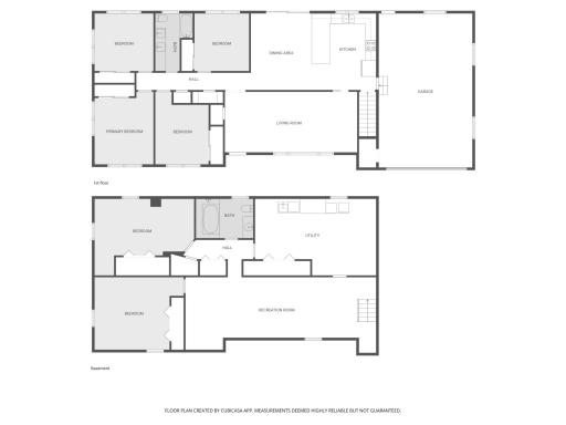 2D floor plan showing the main level and lower level layouts