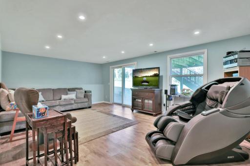 Lower level family room, with walkout to back yard.