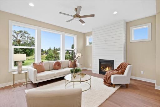 Large living space right off open concept kitchen,