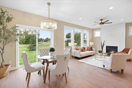 Dining space provides more formal dining,