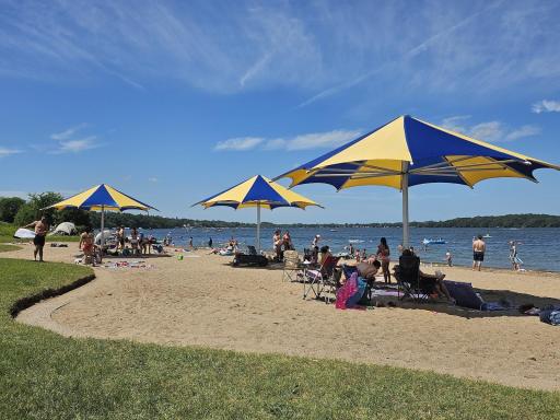 A favorite spot for summer days, Lake Waconiaâs swimming beach offers sandy shores, clear water and plenty of space to relax by the lake.