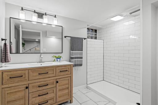 Beautiful lower level bathroom