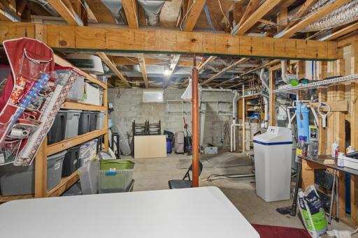 Plenty of unfinished space for storage, seasonal items, tools and household extras.
