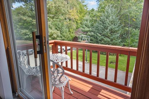Step outside for fresh air and a quiet spot to enjoy the surrounding greenery.