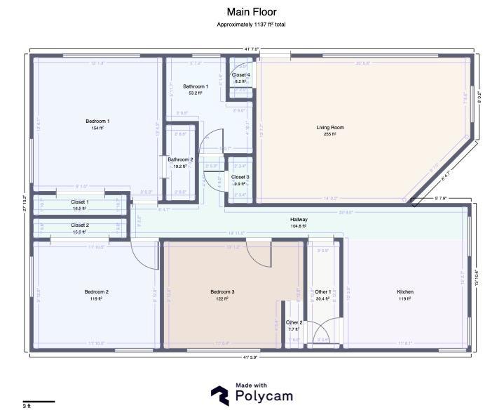 Main Floorplan 3 BR 2 BA on main level. Granite kitchen & LR with FP..jpg