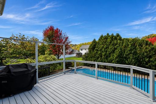 Deck overlooking pool