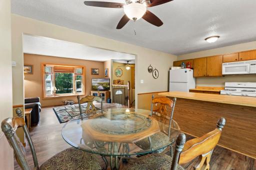 View from dining into the rest of the main living area.