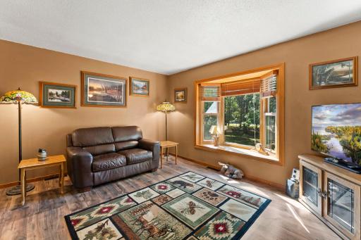 Large bay window facing west brings in a lot of natural light.