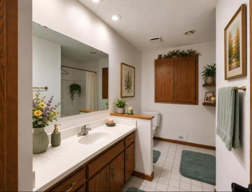 Updated full bath / fresh paint / virt.staged