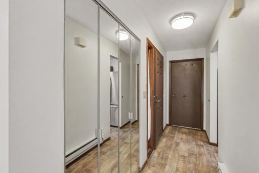 Front entry with closet and attached garage entry.