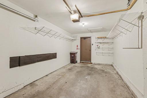 Attached one-car garage with door protector added to protect doors and wall. Storage too!