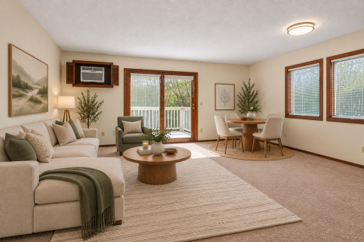 Virtually staged living room.