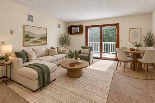 Virtually staged living room.
