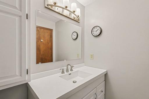 New vanity in bathroom.