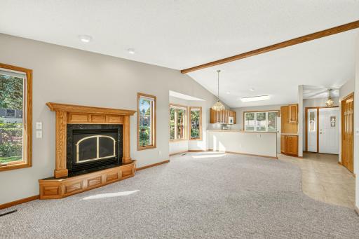 Cozy gas fireplace