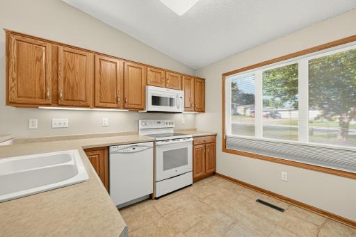 Kitchen with large window to the front