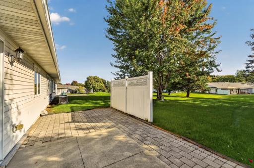 Oversized patio with privacy fencing