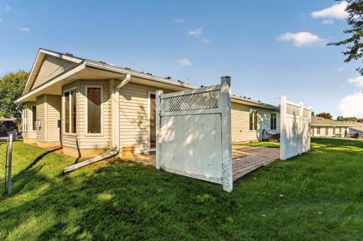 Oversized patio with privacy fencing