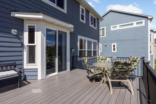 Composite deck perfect for outdoor dining and entertaining.
