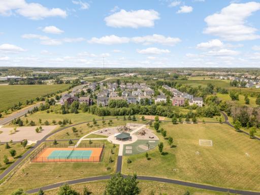 Enjoy neighborhood amenities including tennis courts, basketball courts, parks, trails, and open green space just moments from home.