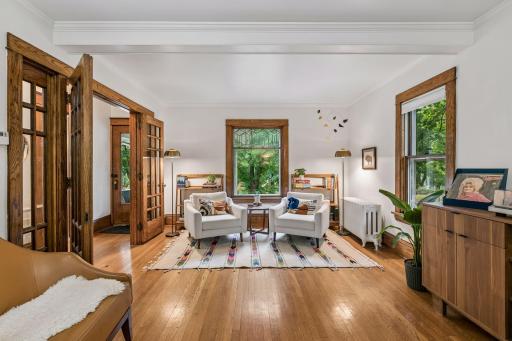 Gorgeous original hardwood floors and charm!