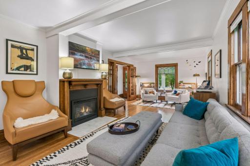 A look at the oversized living room, offering plenty of space to relax and entertain.