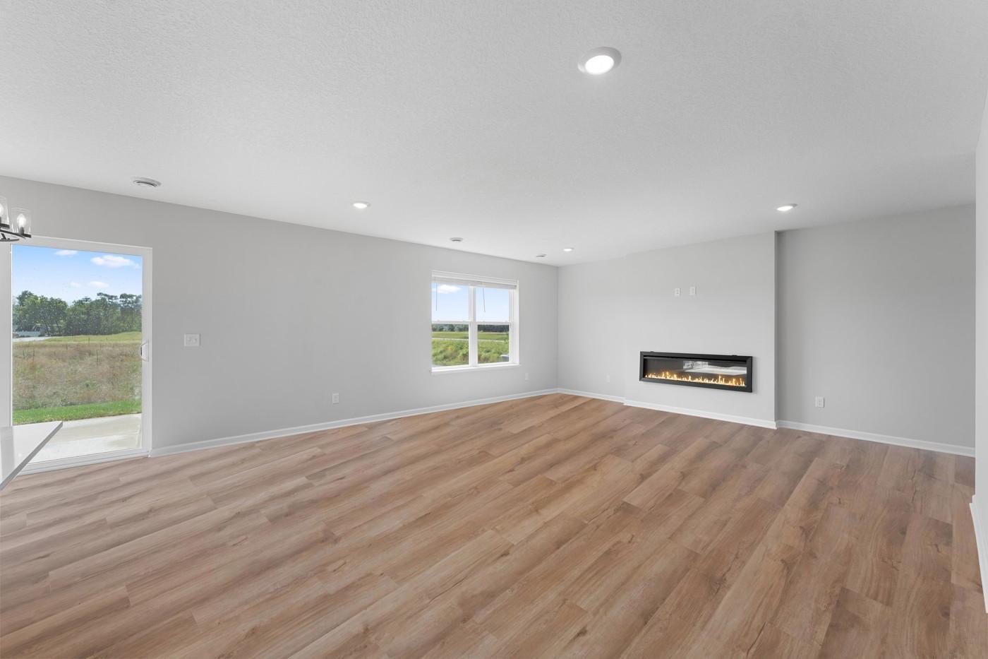 Open concept GREAT ROOM with VIEWS! Electric fireplace! Actual pics!