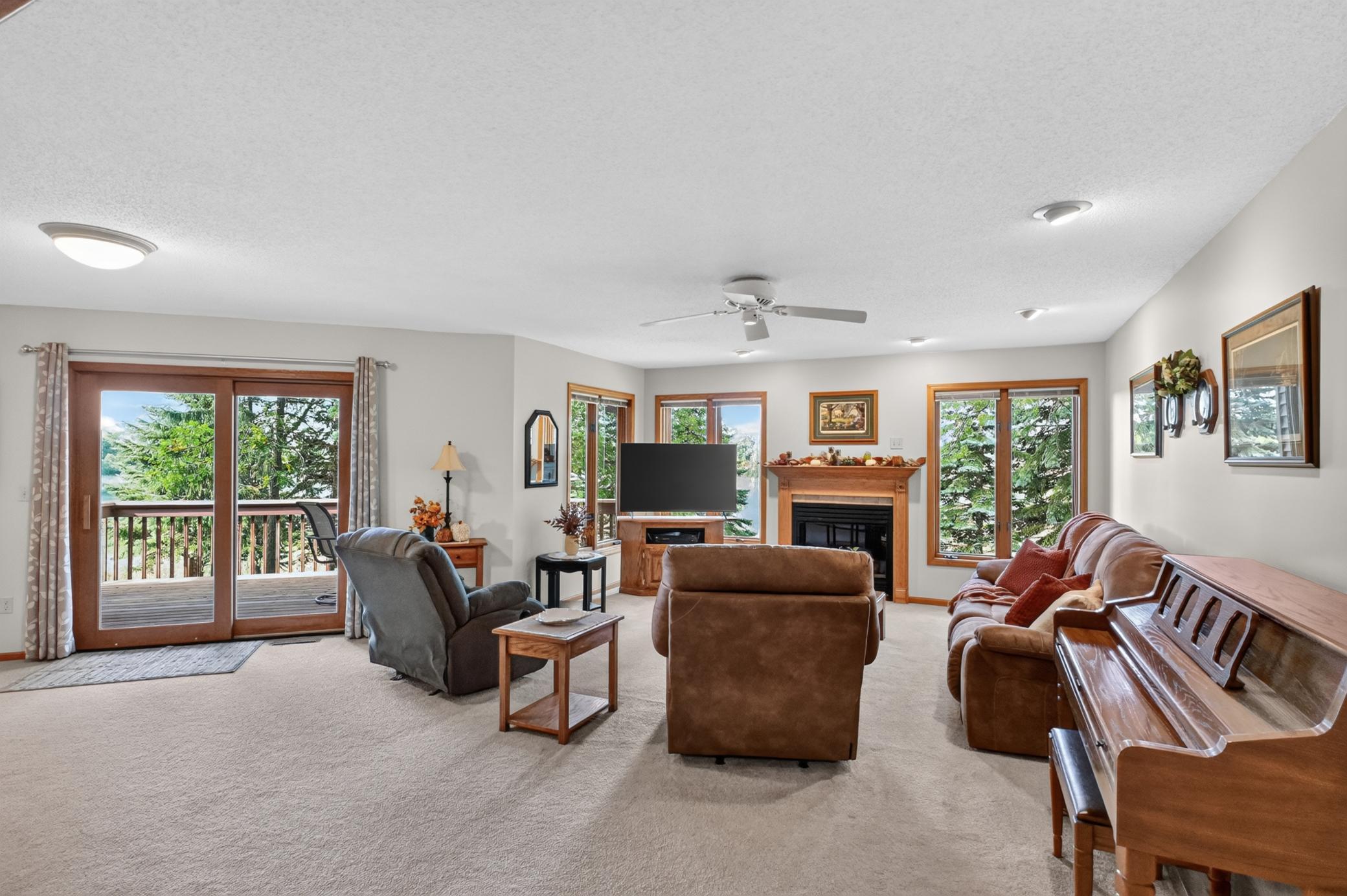 Living room + gas fireplace