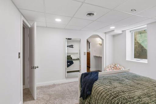 Large basement bedroom perfectly setup for primary or guest suite. Egress windows and walk-in closet!
