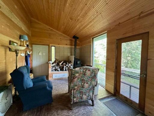 Sitting area and wood stove