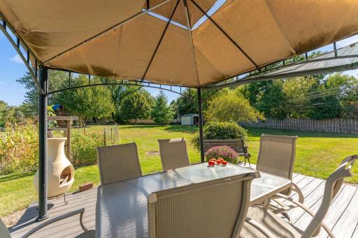 View of the backyard from the deck