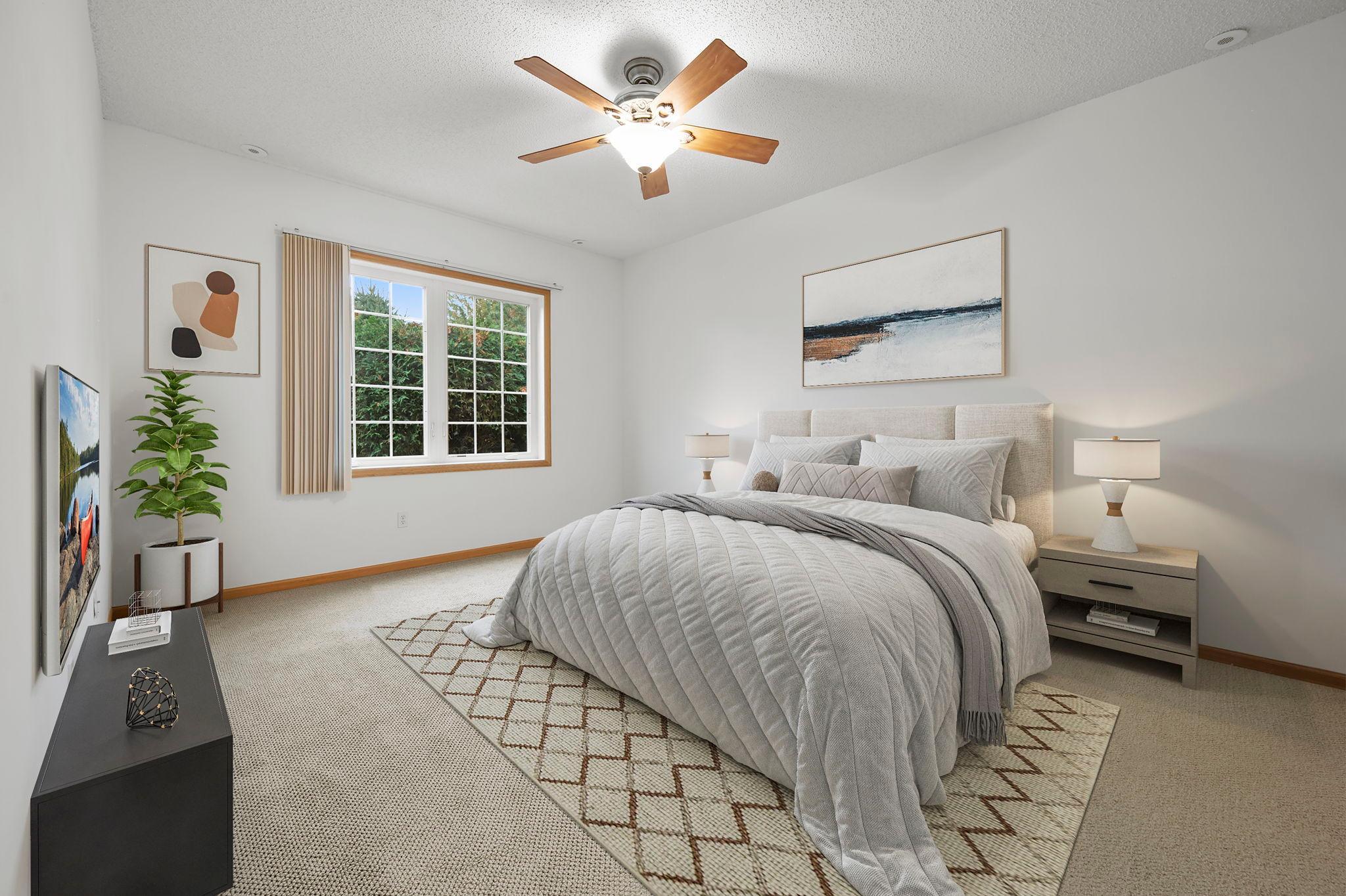 Virtually Staged Primary Suite