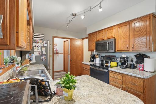 Garage has quick and easy access to the kitchen to drop your groceries off.