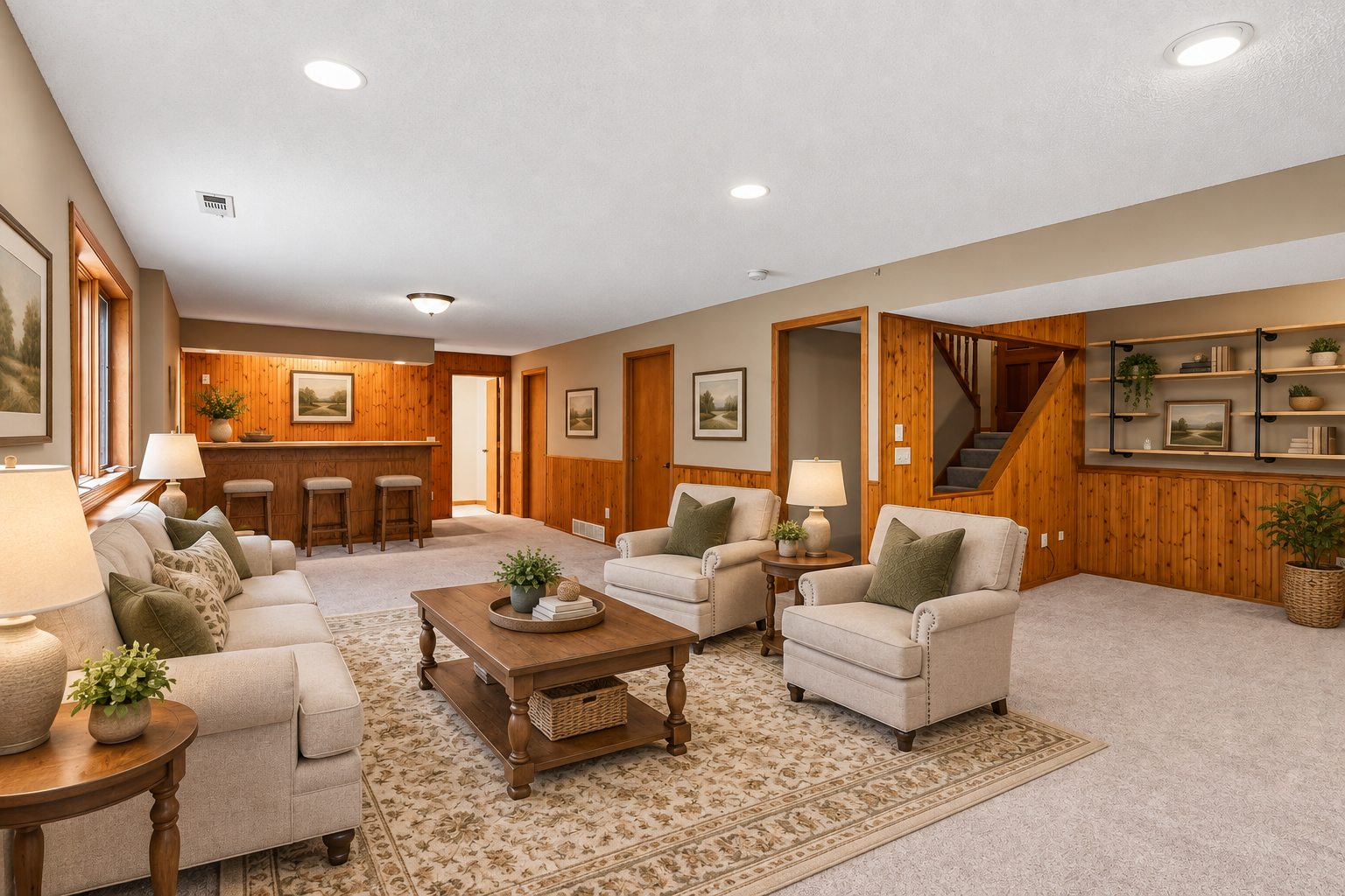 This photo has been virtually staged. No physical changes were made to the walls, structure, or any permanent features of the home. Only digital furniture and décor have been added.