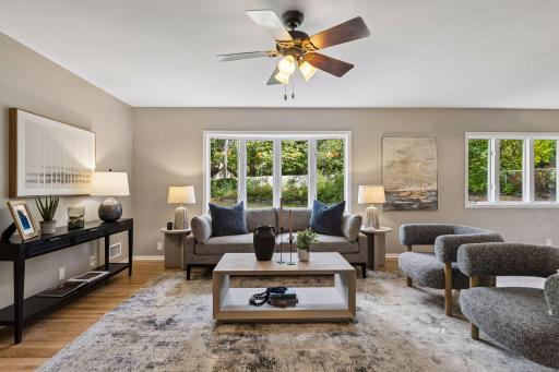 The large windows offer great views of the backyard.