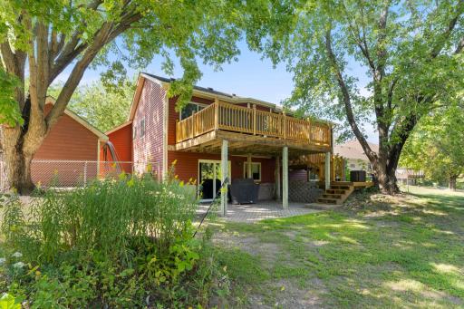 View of deck and patio area on back of home
