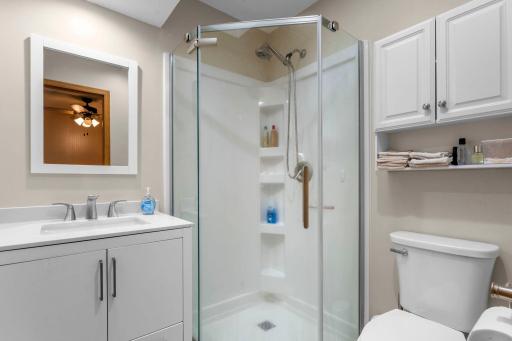 3/4 bath in primary bedroom