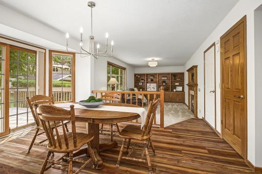 Walkout from the informal dining area to an open air deck to expand your entertaining outdoors.