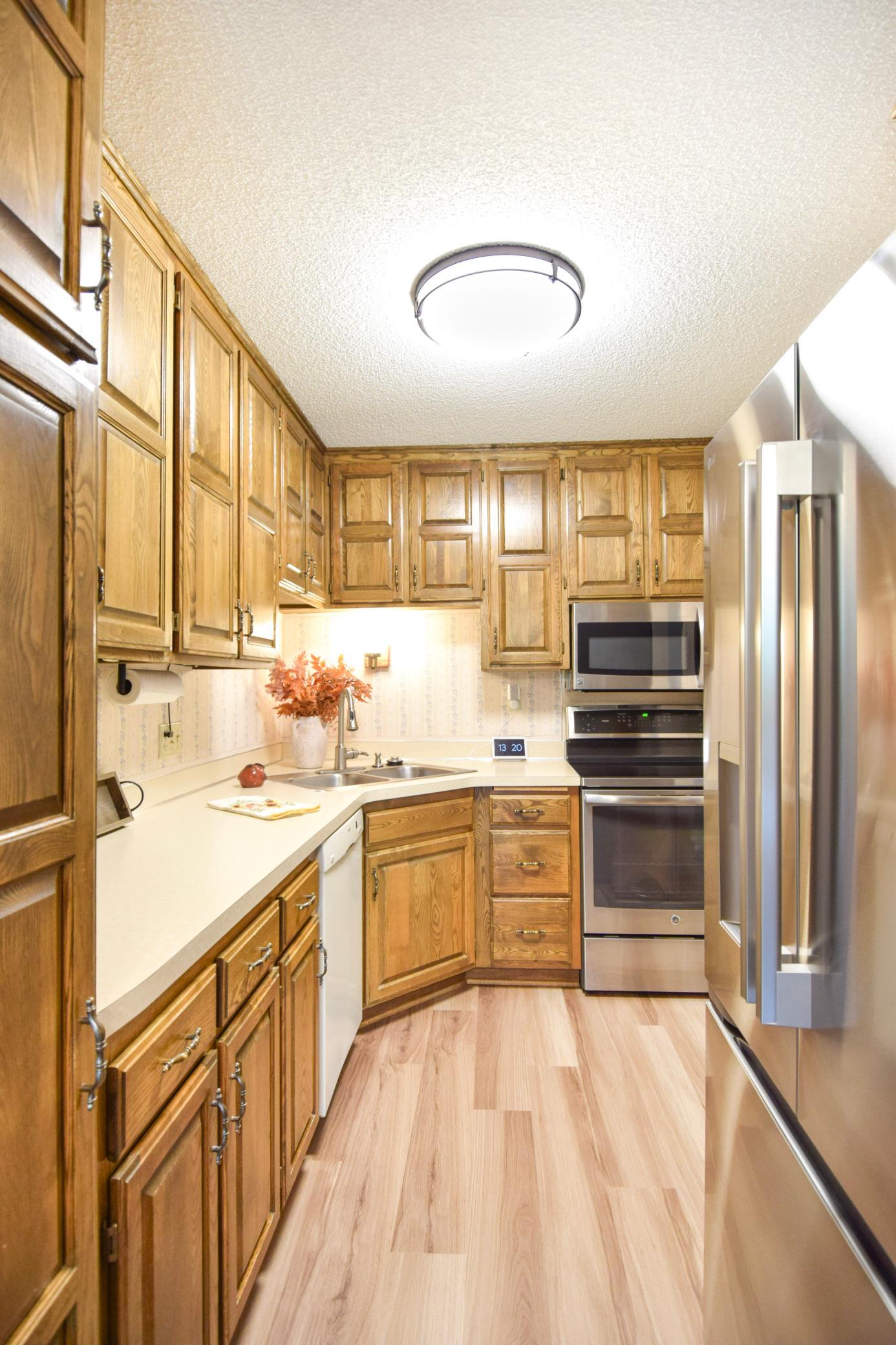 Kitchen With Many Cabinets.