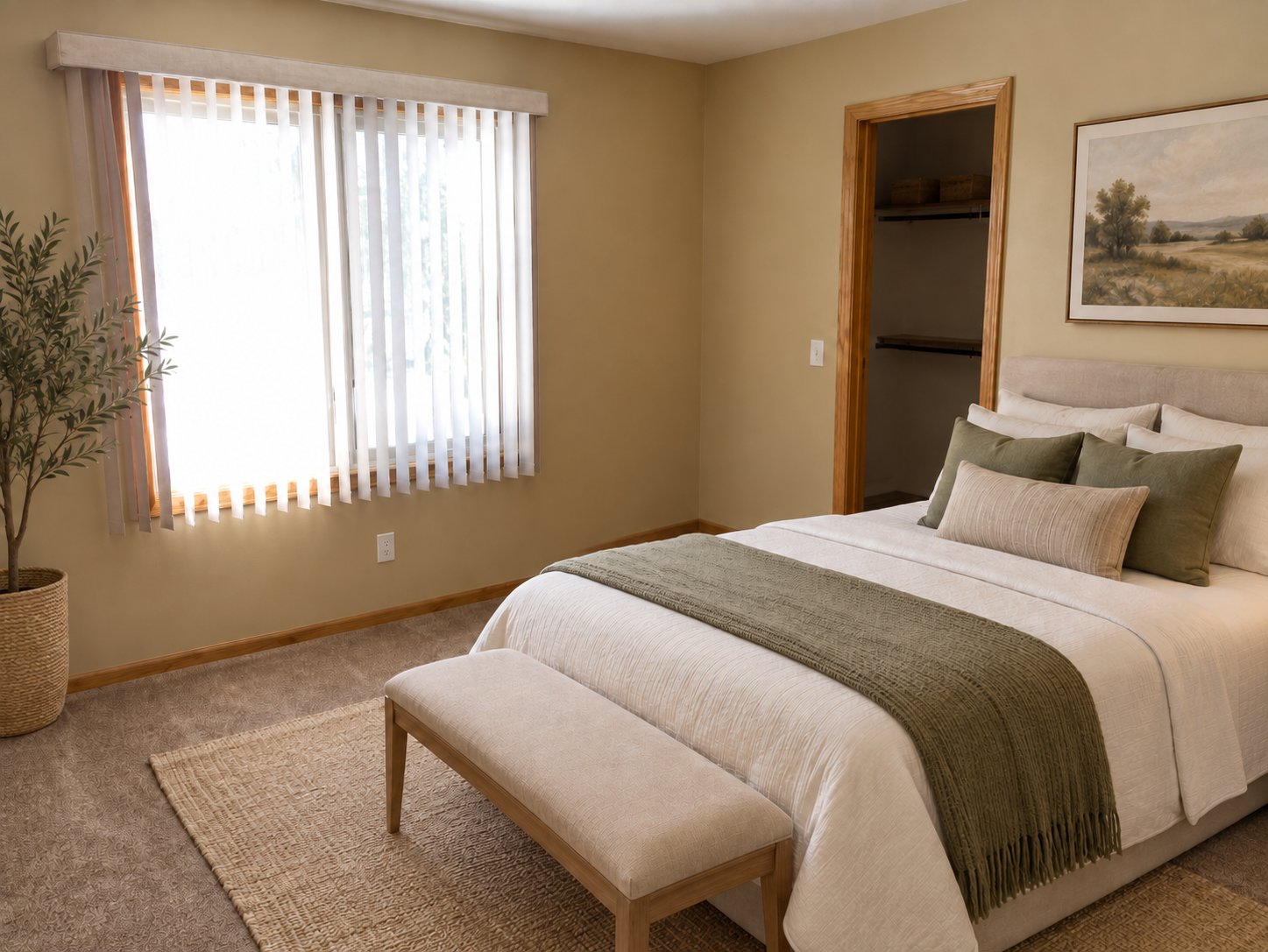 Lower level second bedroom (virtually staged).