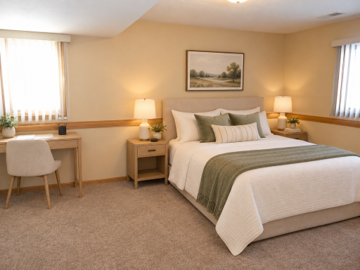 Huge lower level primary bedroom (virtually staged).