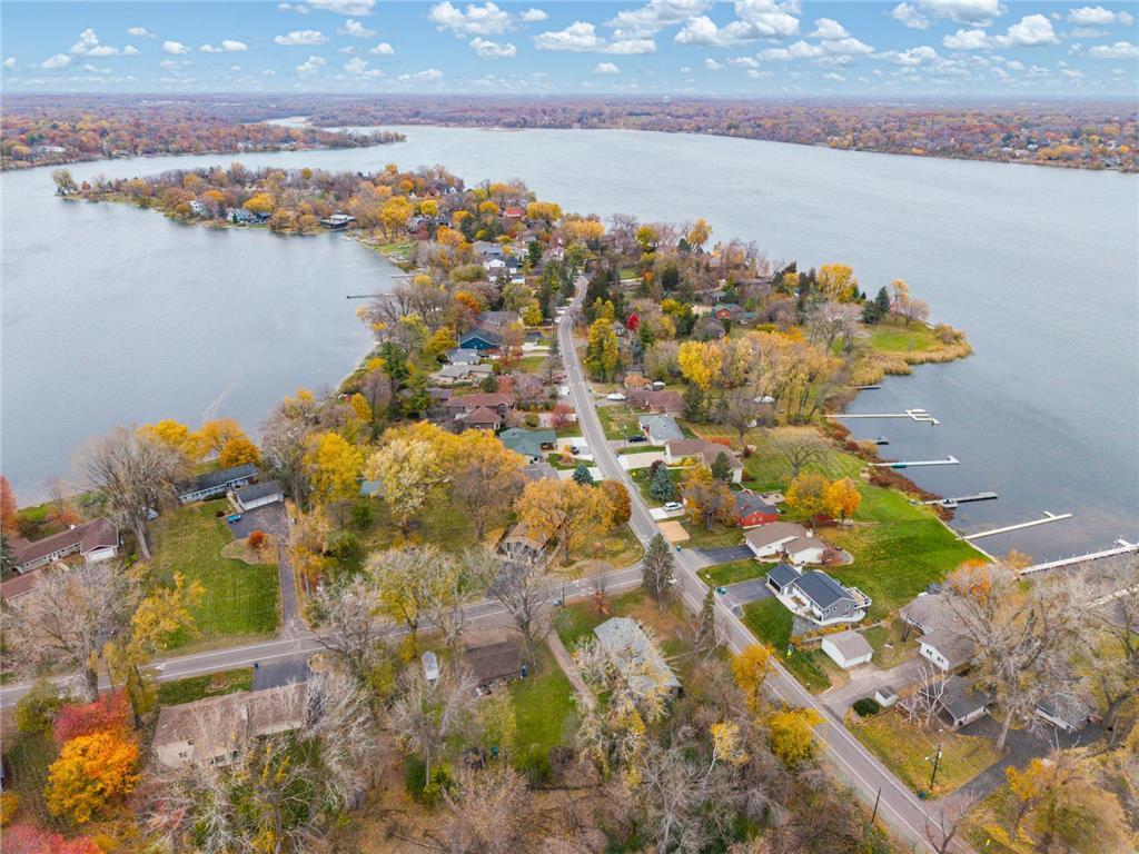 House in lower left corner. Photo looking West on Medicine Lake