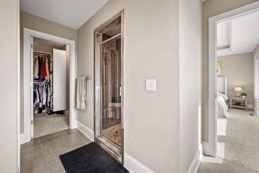 Walk-in closet is conveniently accessed directly through the primary bath.