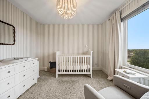 Four generously sized bedrooms are conveniently located together on the upper level.