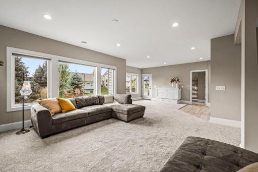 Walkout design brings natural light and easy backyard access to the lower level.