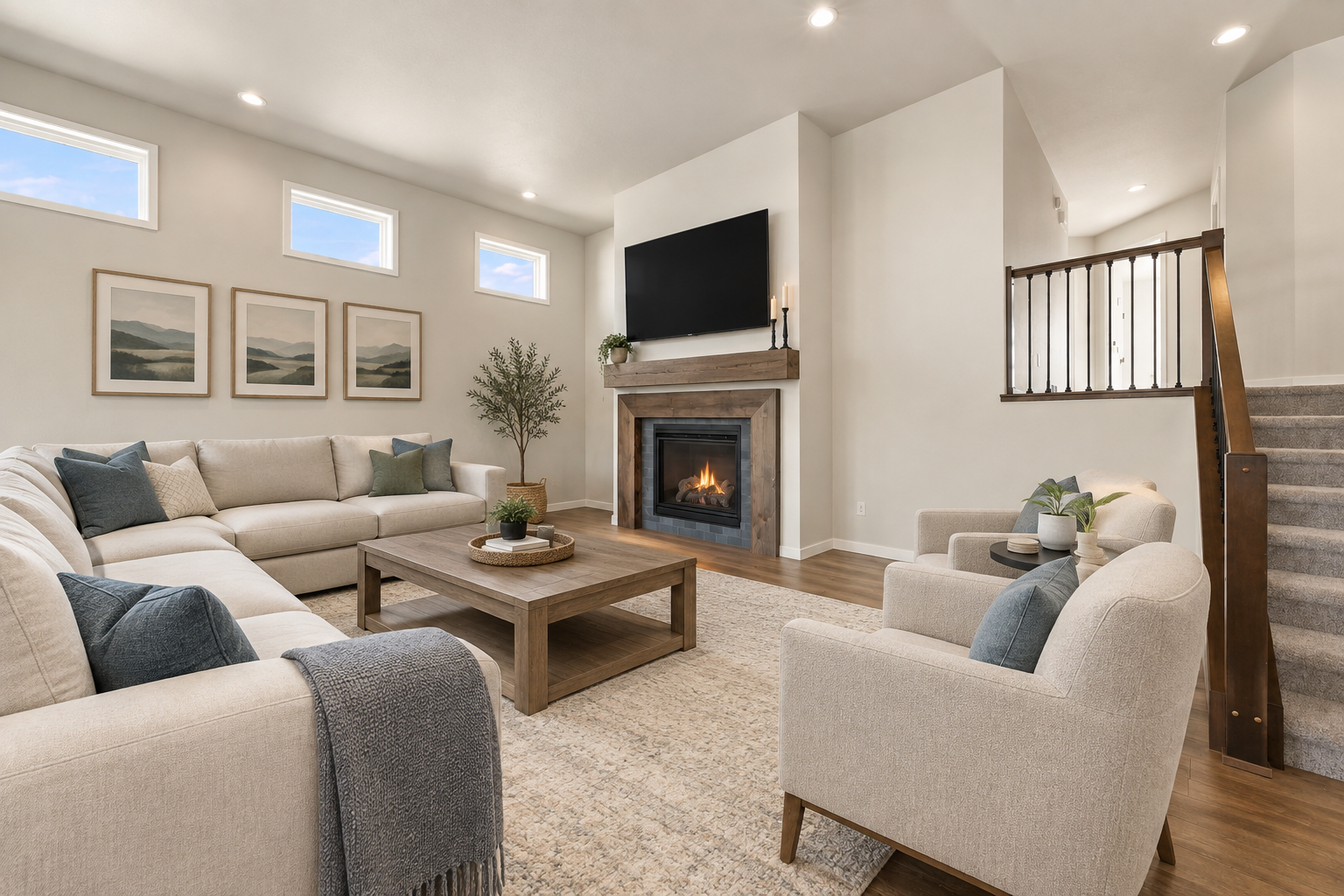 Virtually Staged Living Room