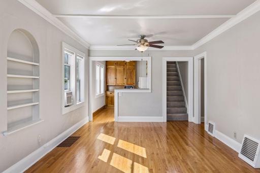 Living and dining space on the main level