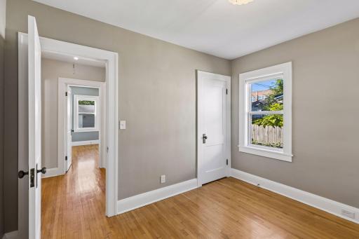 Second bedroom on the main level with closet space